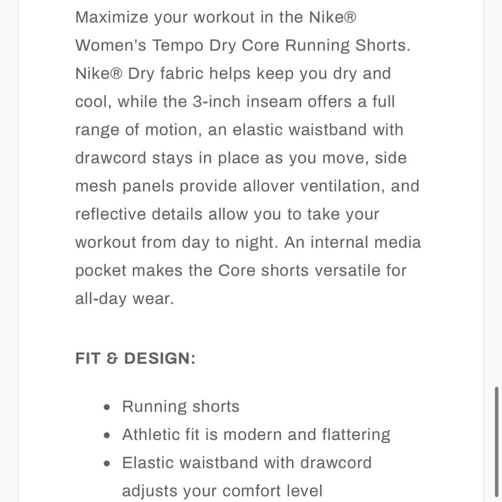 NEW Nike Shorts Tempo Running/Training Dri-Fit Black/Heather Gray Womens Small - Picture 6 of 7